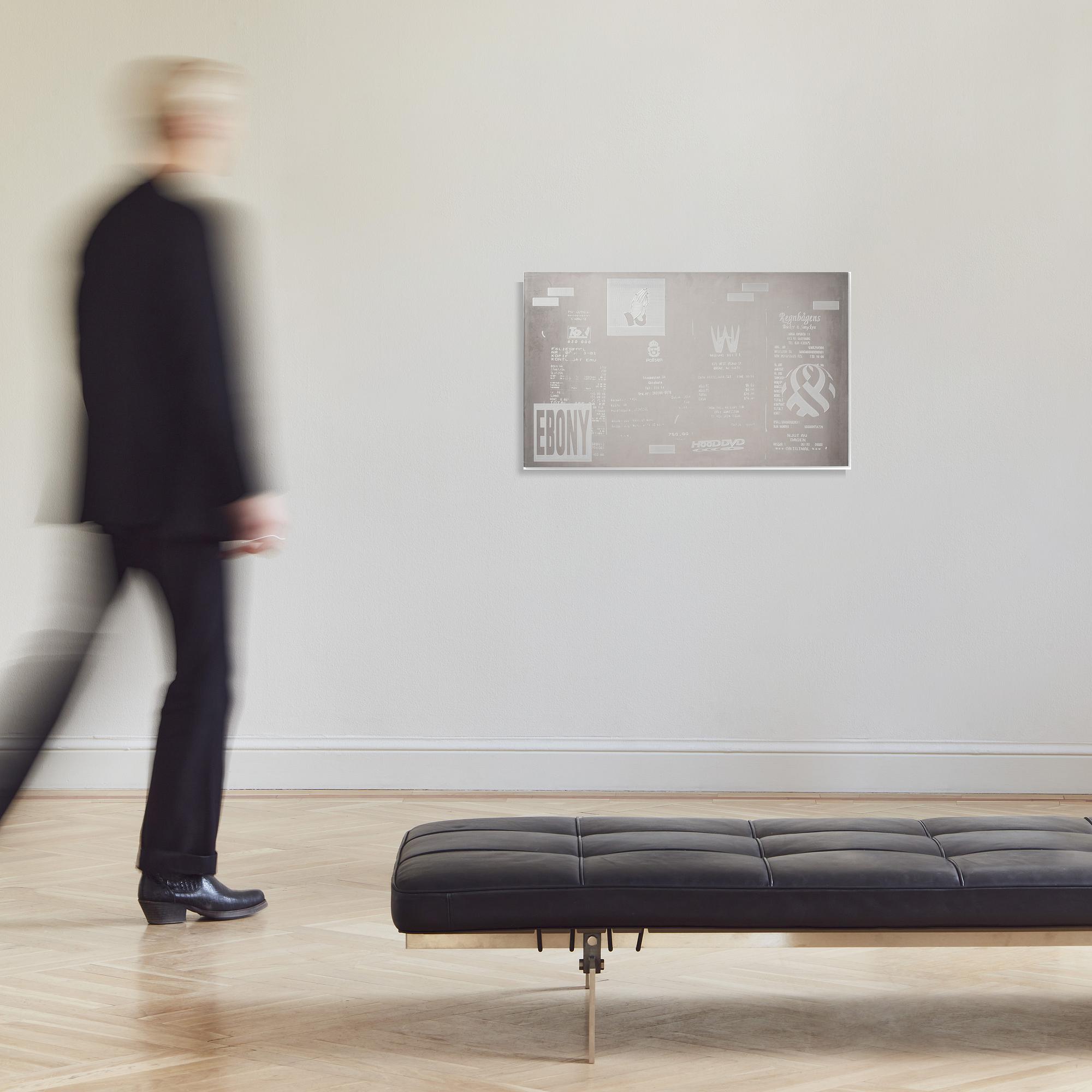Ilja Karilampi, 'Ebony'. Signed and dated 2015 verso. Engraved aluminum 60 x 100 cm...