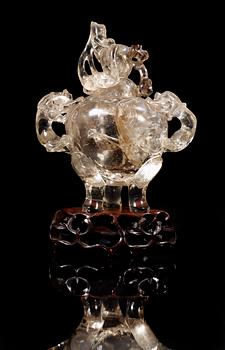 A rock crystal tripod censer, Qing dynasty.
