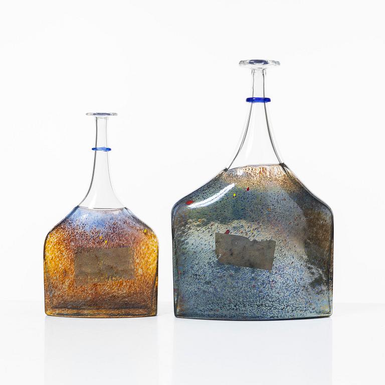 Bertil Vallien, four 'Satellite' vases, Kosta Boda, Sweden.