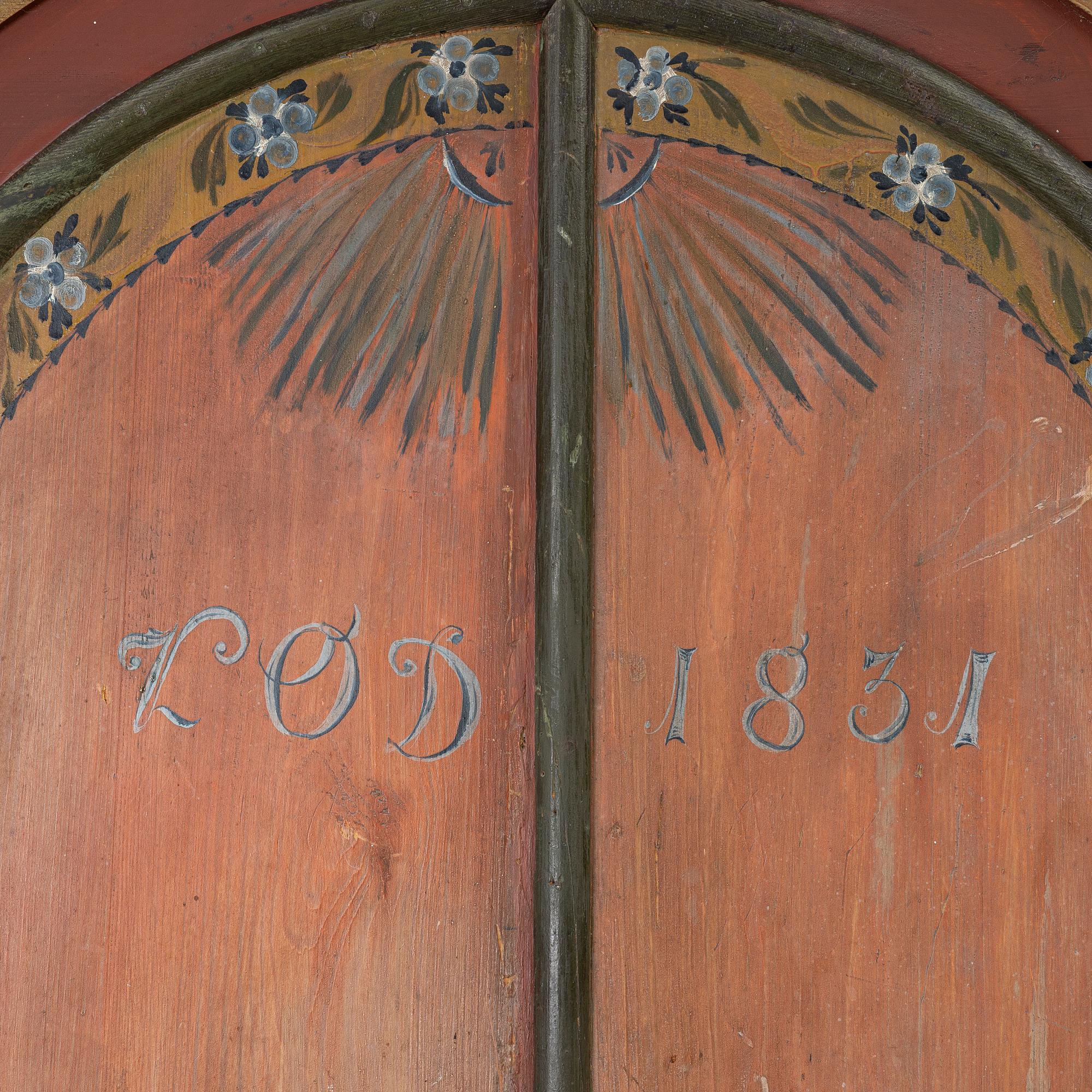 A cabinet from Jämtland, Sweden, dated 1831.