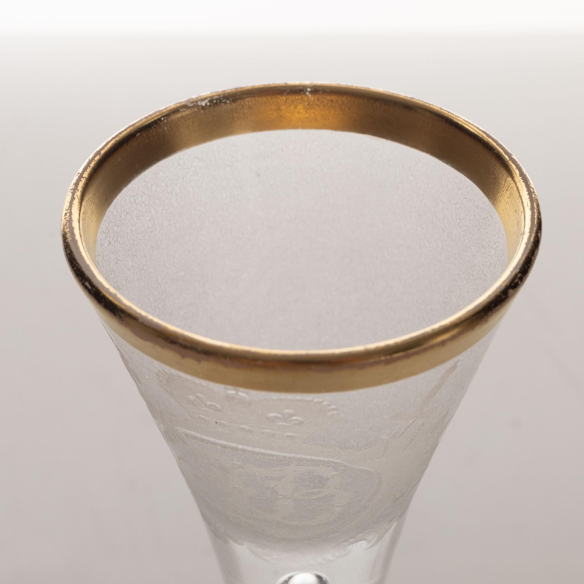 A presumably German engraved and gilt rococo glass, mid 18th century.