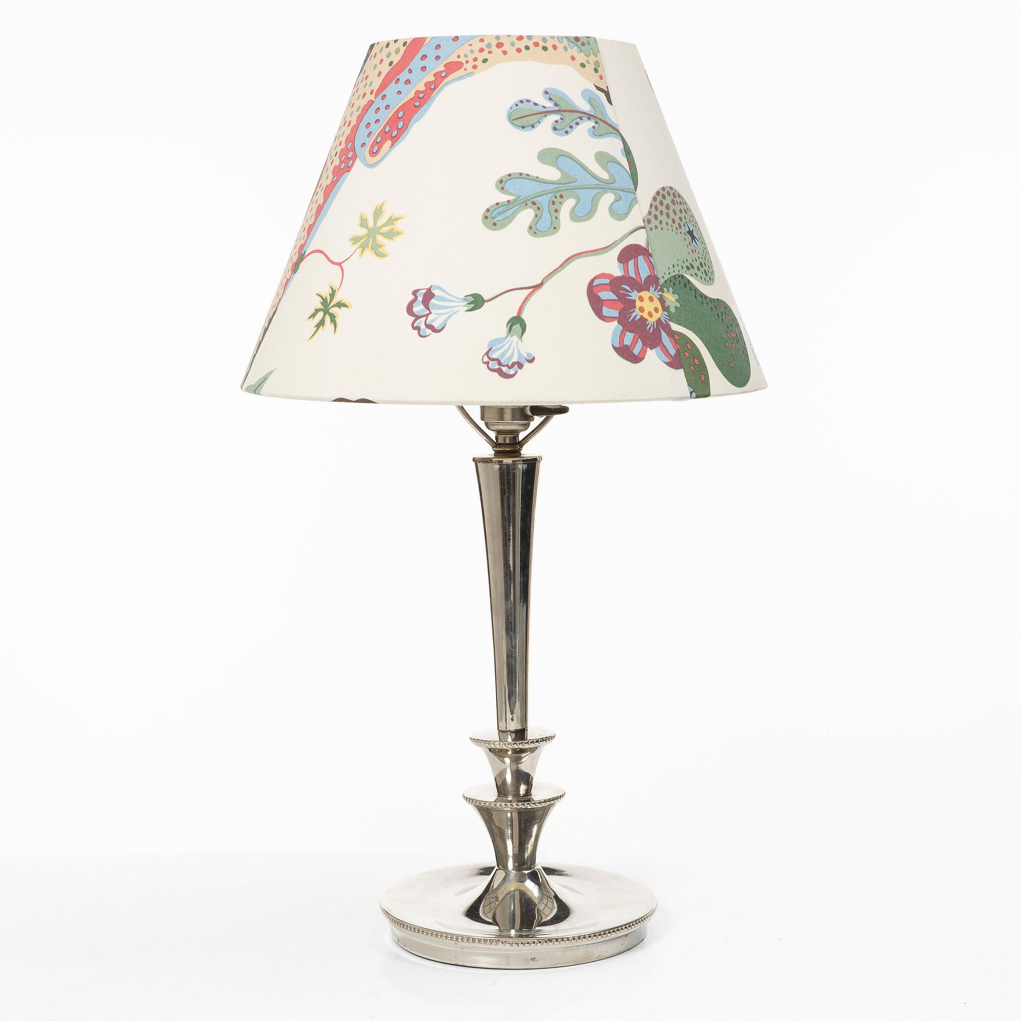 A silver plated table lamp, first half of the 20th century.