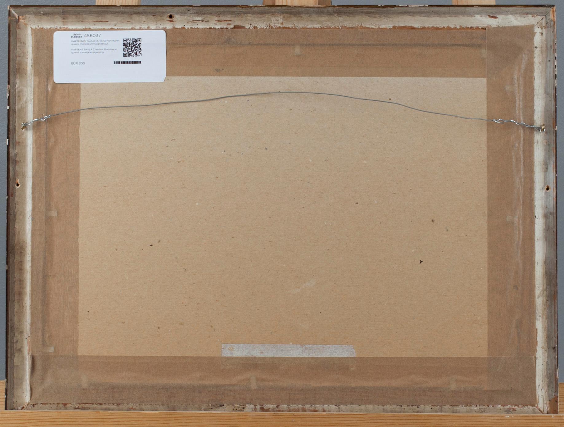 KAPTENS TAVLA gouache, monogramsignering.