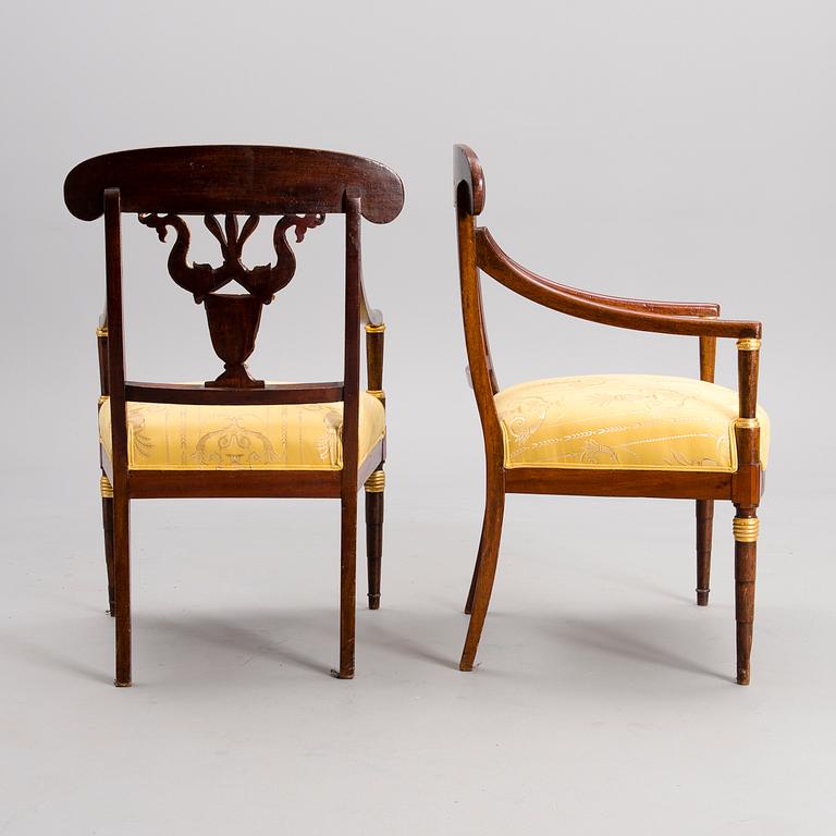 A PAIR OF ARMCHAIRS, empire, Russia early 19th century.