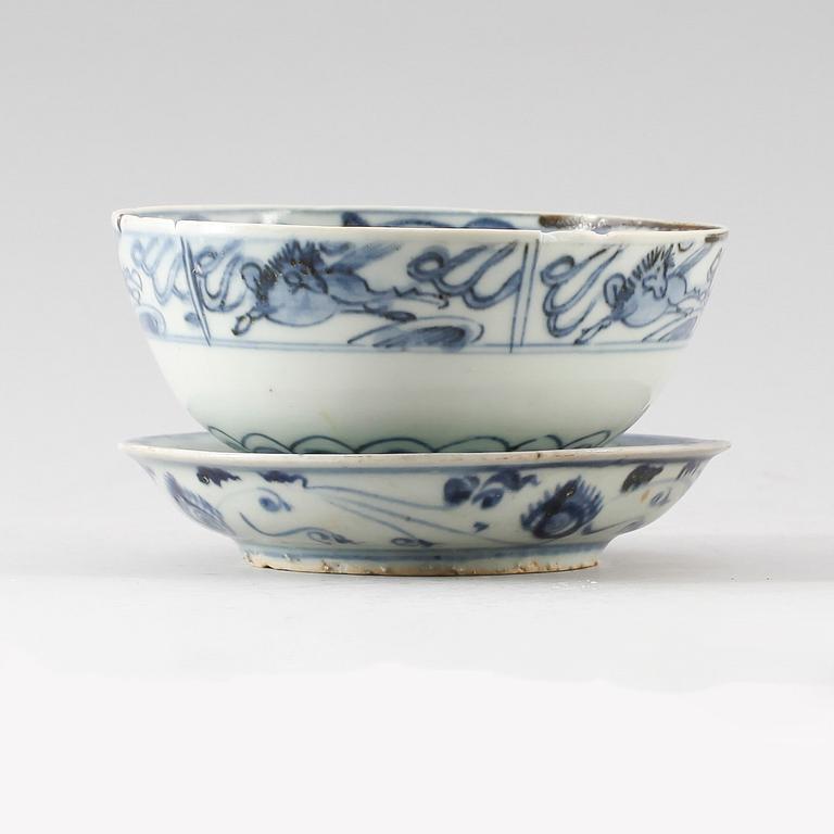 SKÅL OCH FAT, porslin, Ming.