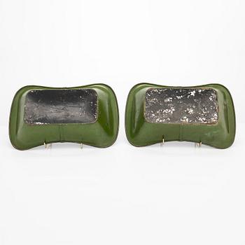 Brödkorgar, ett par, plåt, 1800-tal.