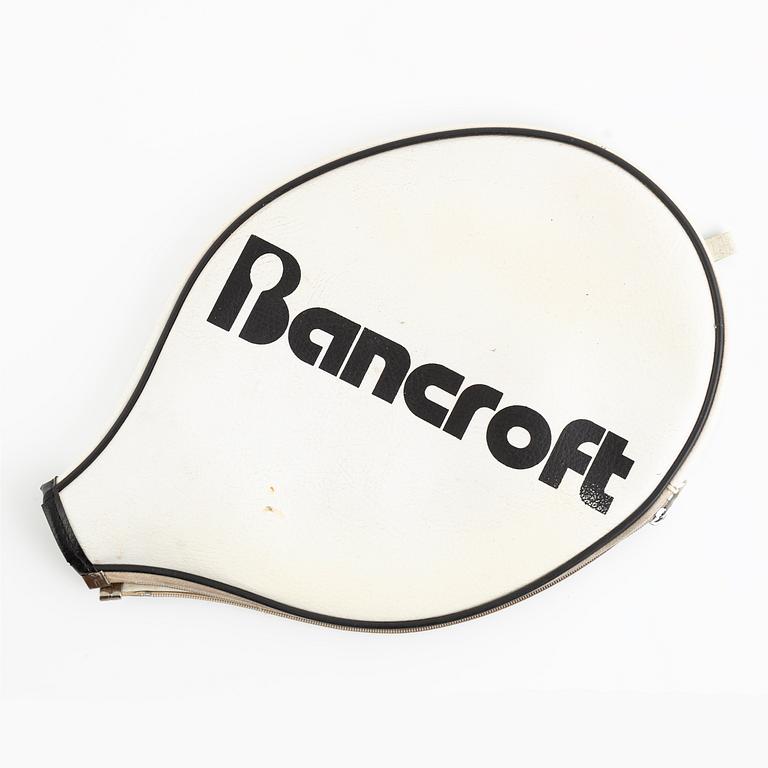 Tennisracket, Bancroft. Speciellt framtaget träracket. Signerad Björn Borg.
