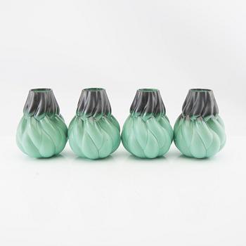 Lisa Hilland, vases 4 pcs "Eda" for Myltha, 21st century glazed stoneware.