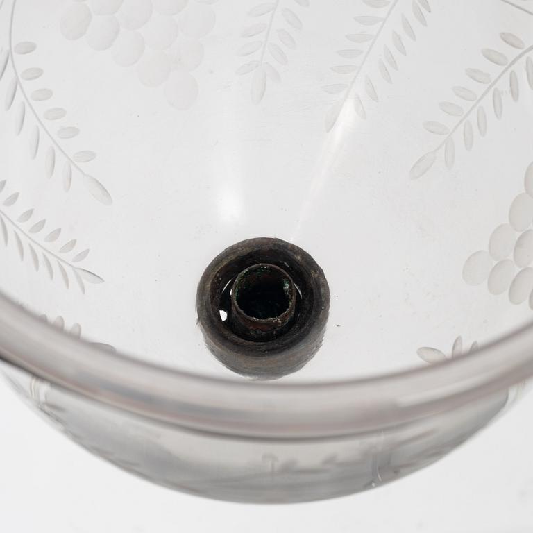 A glass ceiling lantern, around the year 1900.