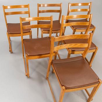 A set of six C1960s E Ekström oak chairs  from Alb Johansson & söner.