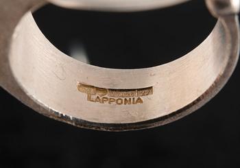 Björn Weckström, A RING, silver with acrylic, "Man in Cosmos", Lapponia 1973.
