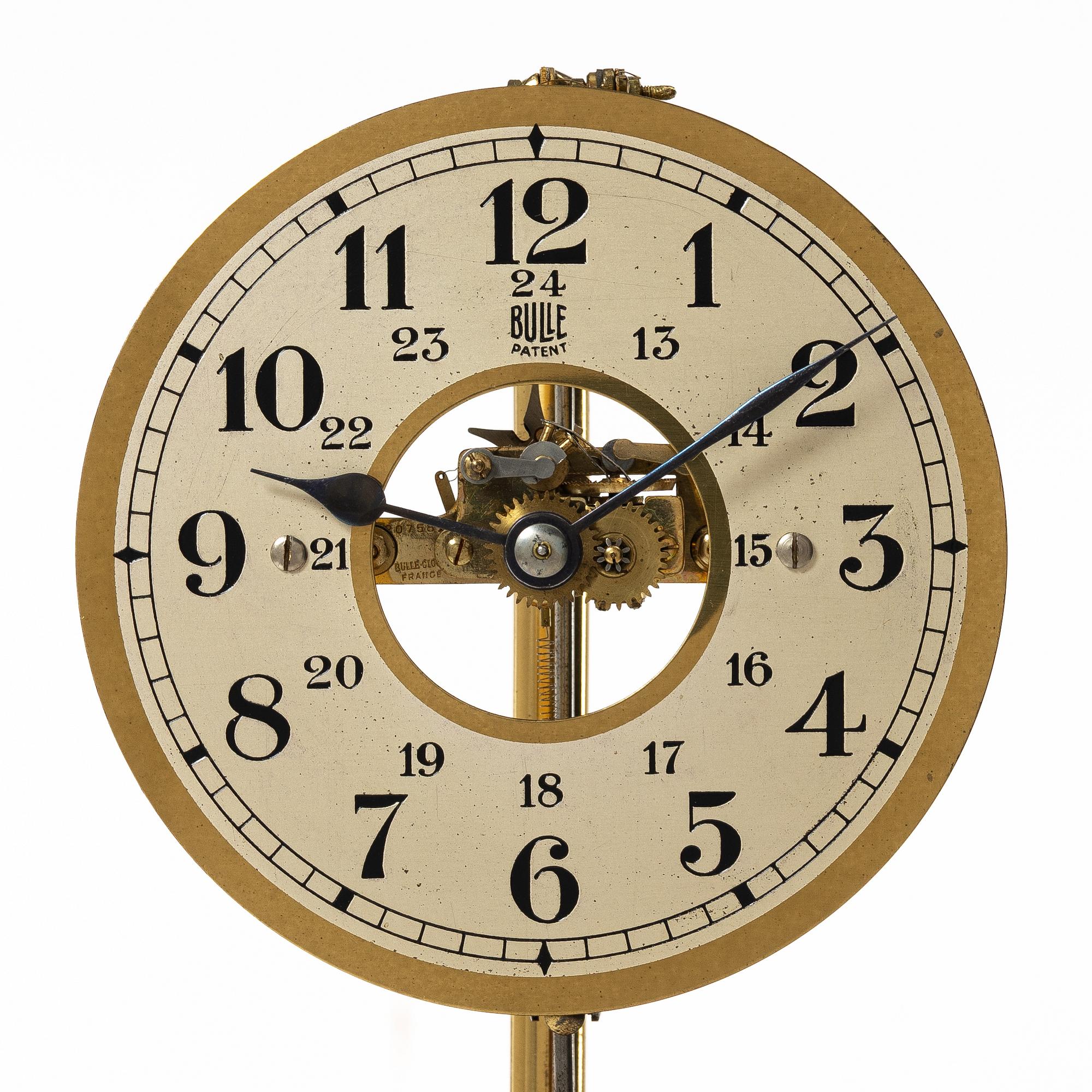 Table clock, Bulle patent, first half of the 20th century.