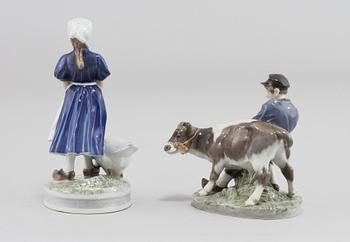 FIGURINER, 2 st, porslin, Royal Copenhagen, 1900-talets andra hälft.