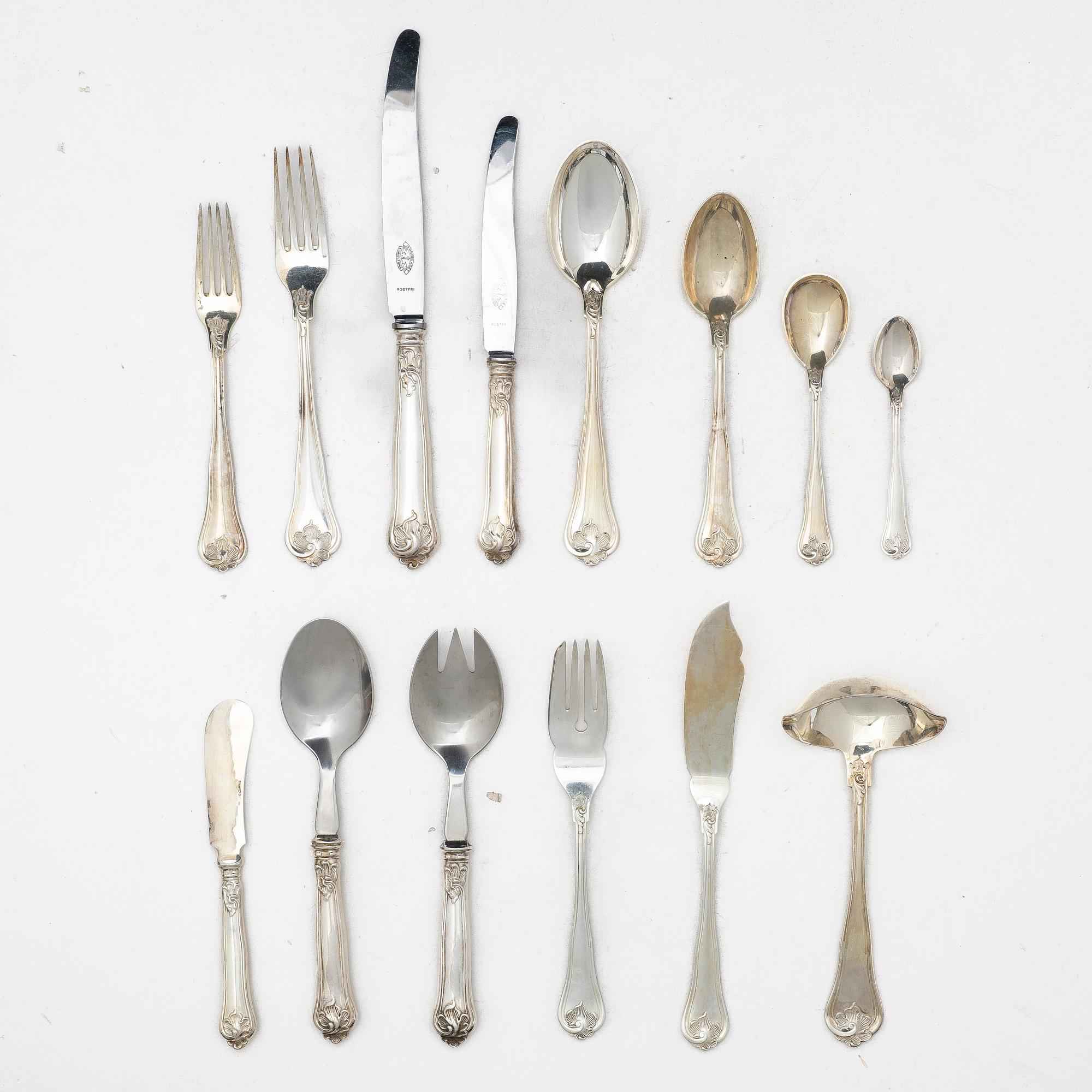A 115-piece silver flat ware set, 'Sachsisk', G.A. Dahlgren Ab, Sweden, 1936-37.