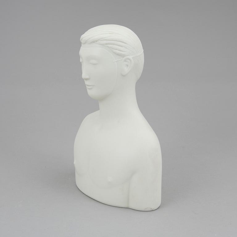 STIG LINDBERG, figurin, parian, "Mannen med masken", Gustavsberg 1970-tal.