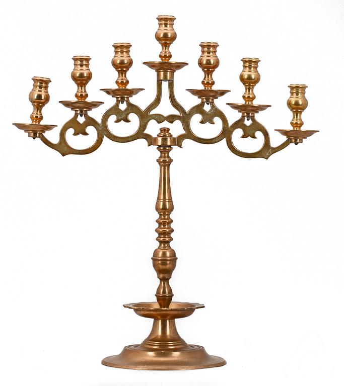 KANDELABER, mässing, barockstil, omkring 1900.