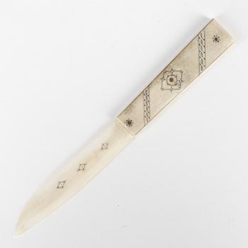 A reindeer horn letter knife by Anders Fankki, signed.