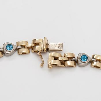 A 14K gold and topaz bracelet. Italy.