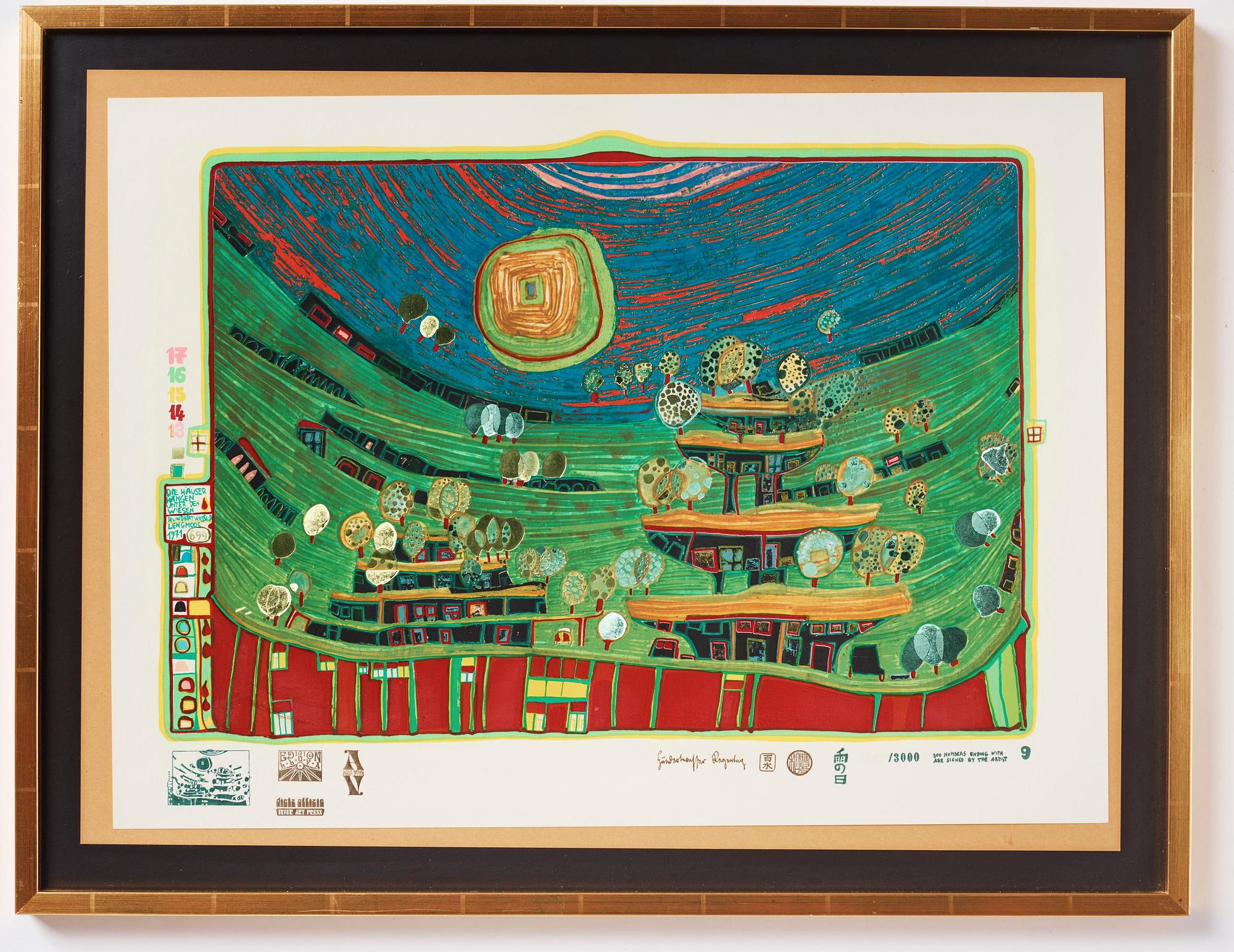 Friedensreich Hundertwasser, "Look at it on a rainy day (The Regentag portfolio)".