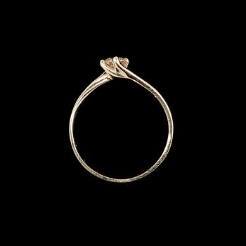 RING, 14k guld med briljantslipad diamant, ca 0,28 ct.