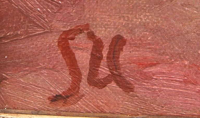 Sigfrid Ullman, olja på duk lagd på pannå, signerad.