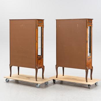 A pair of Louis XV-style display cabinets, mid 20th Century.