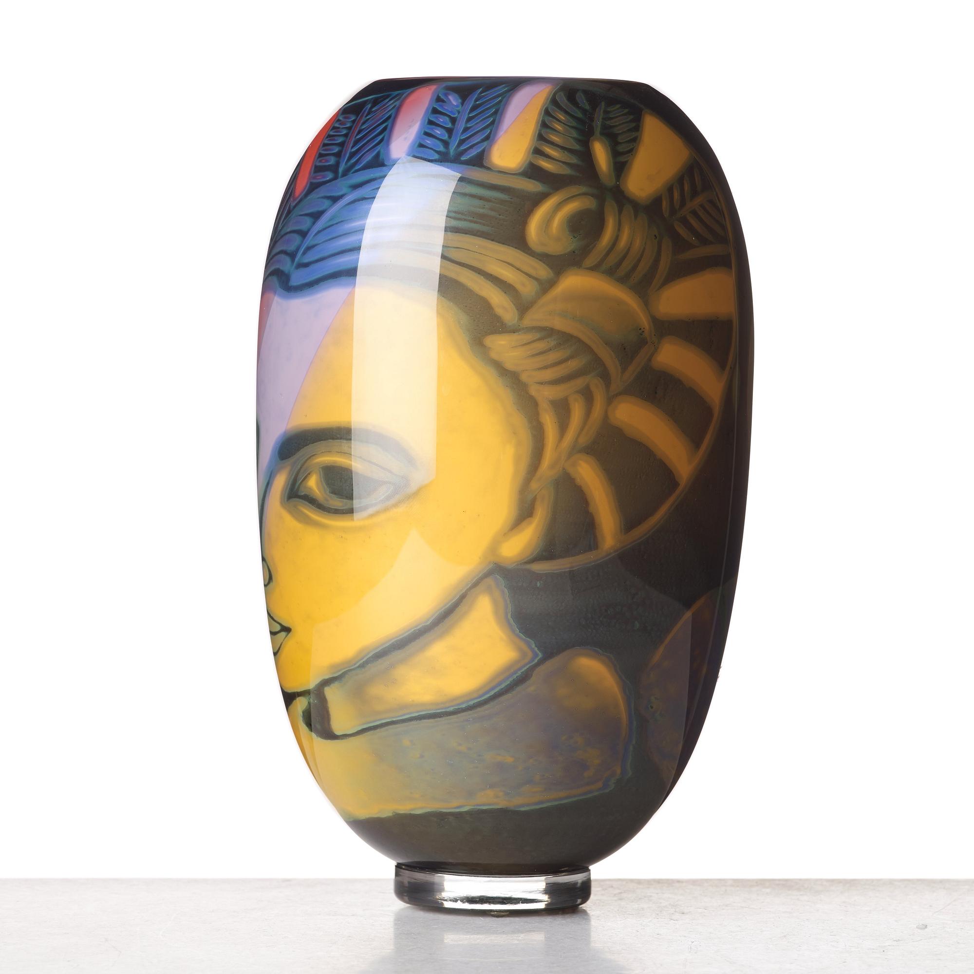 Eva Englund, a "graal" glass vase, Muraya, Sweden 1990's.