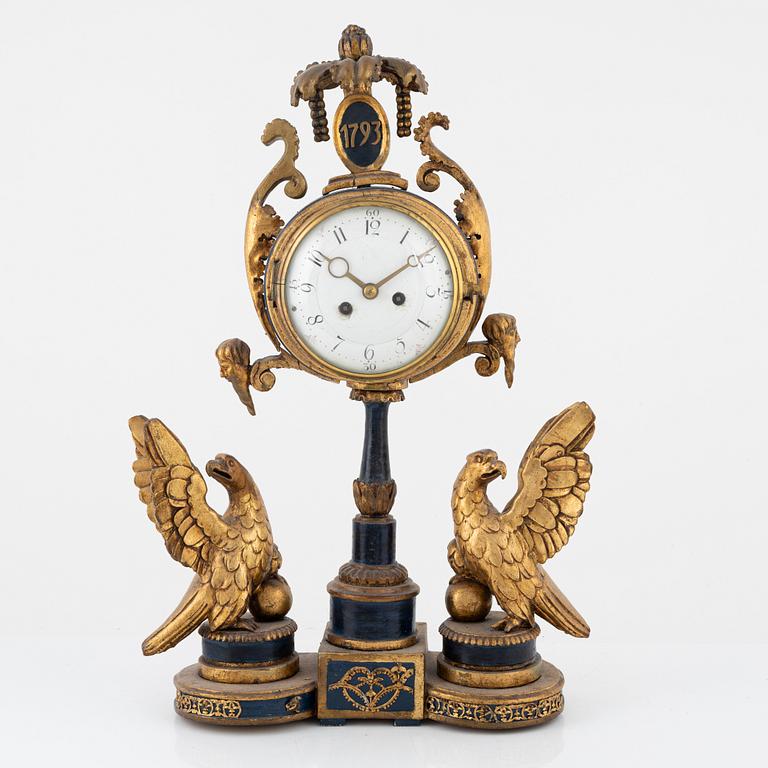 A mantle clock, around 1800.