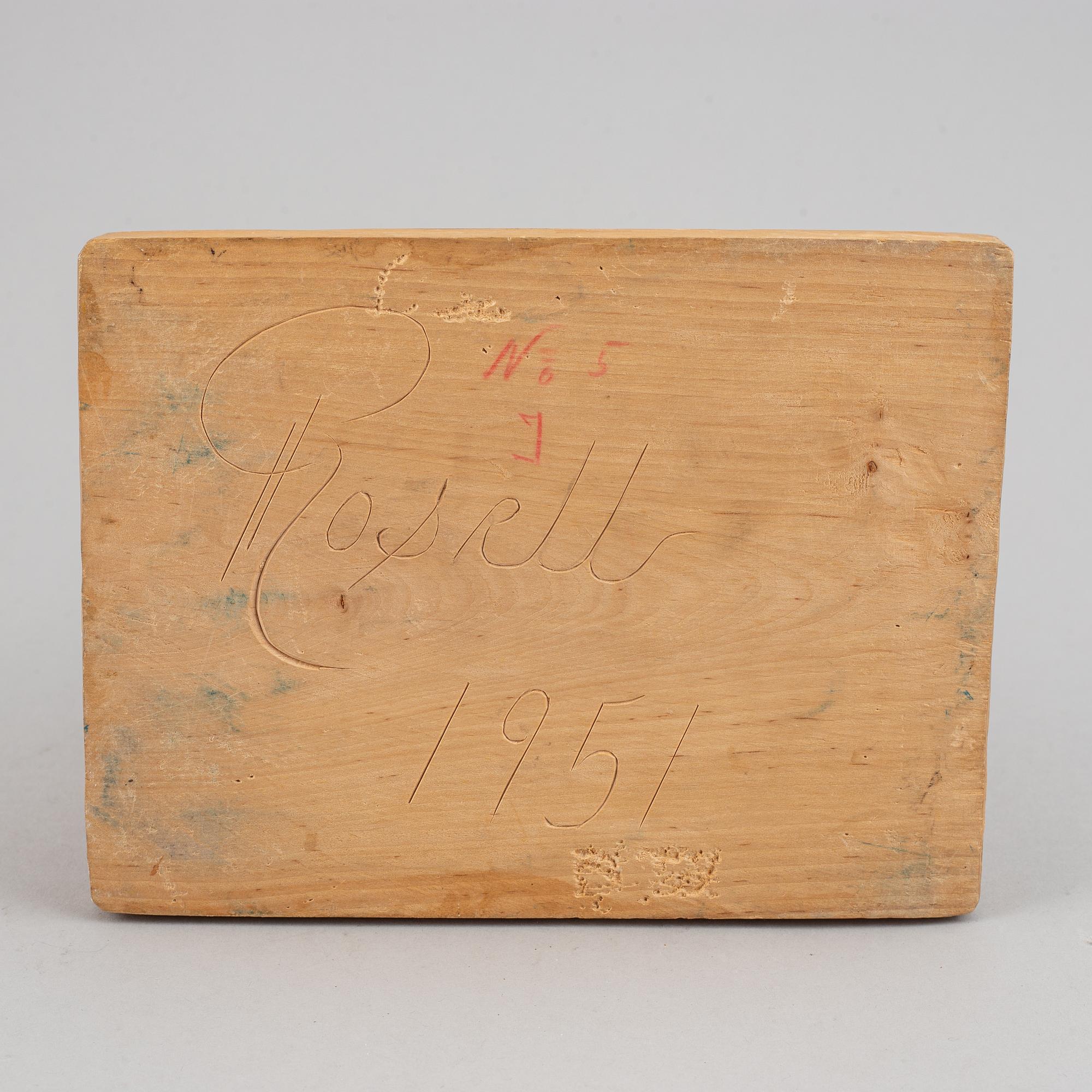 HERMAN ROSELL, sculpture, wood, signed and dated 1951.