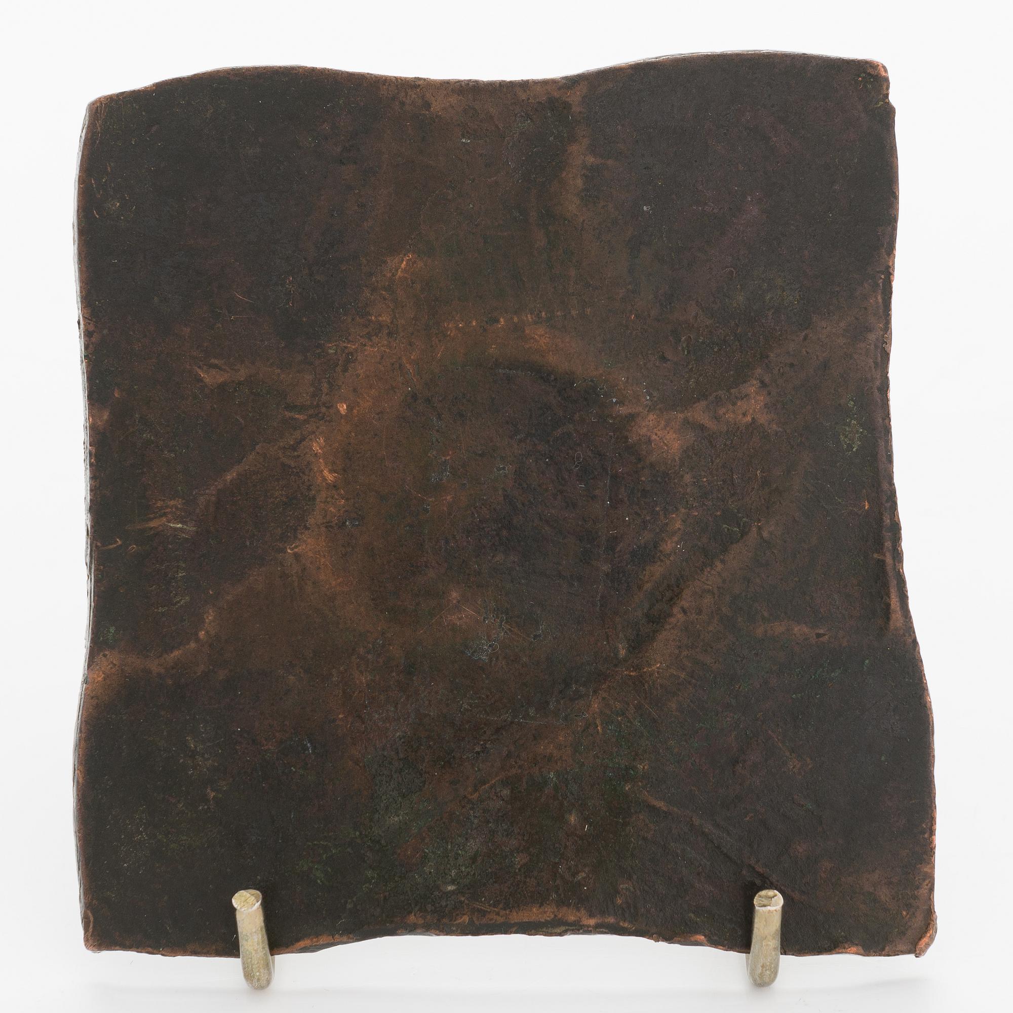 Plåtmynt, 1/2 daler silvermynt, koppar, Fredrik I, 1723.