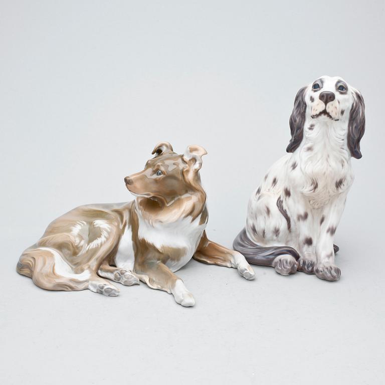 FIGURINER, 2 st, porslin, Bing & Gröndahl resp Dahl Jensen, Danmark, 1900-talets slut.