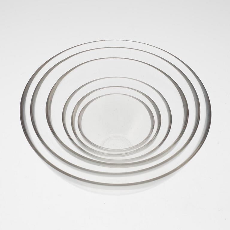 SVEN PALMQVIST, SKÅLAR, 6 stycken, glas, "Fuga", Orrefors, 1900-talets andra hälft.