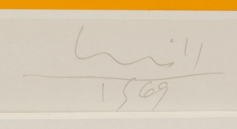 MAX BILL,  Serigraph in colors, numbered 45/250 and signed. Dated 1969.