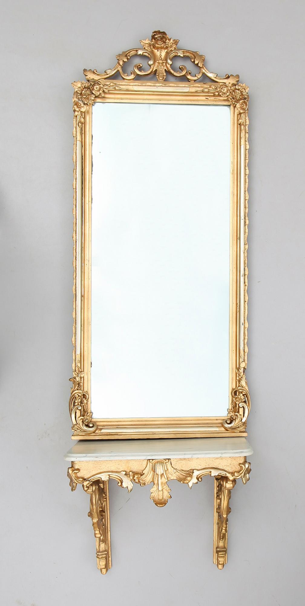SPEGEL MED KONSOLBORD, 1800-talets andra hälft.