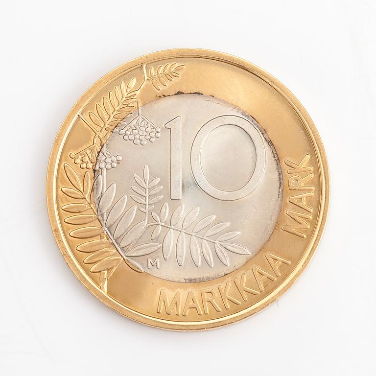 KOLIKKO, 10 markka, kultaa ja hopeaa, 1999.