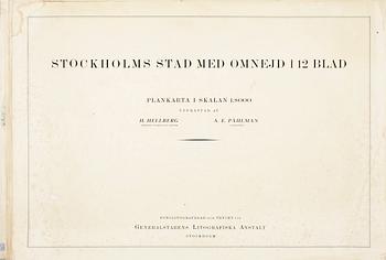 KARTOR, 12 st, fotolitografier, "Stockholms stad med omnejd", H. Hellberg  & A.E. Påhlman. Upprättad åren 1917-1924.