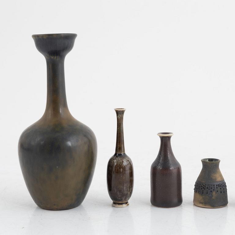 Seven miniture ceramic vases, Sweden.