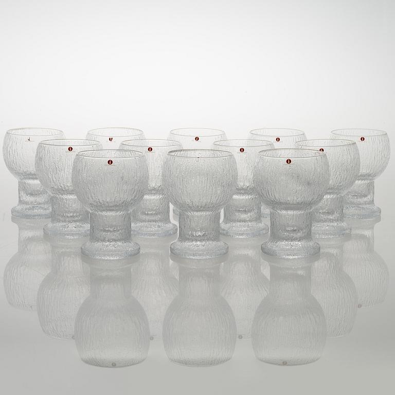 TIMO SARPANEVA, set of 12 'Ölkky' drinking glasses from Kekkerit (Party) series for Iittala.