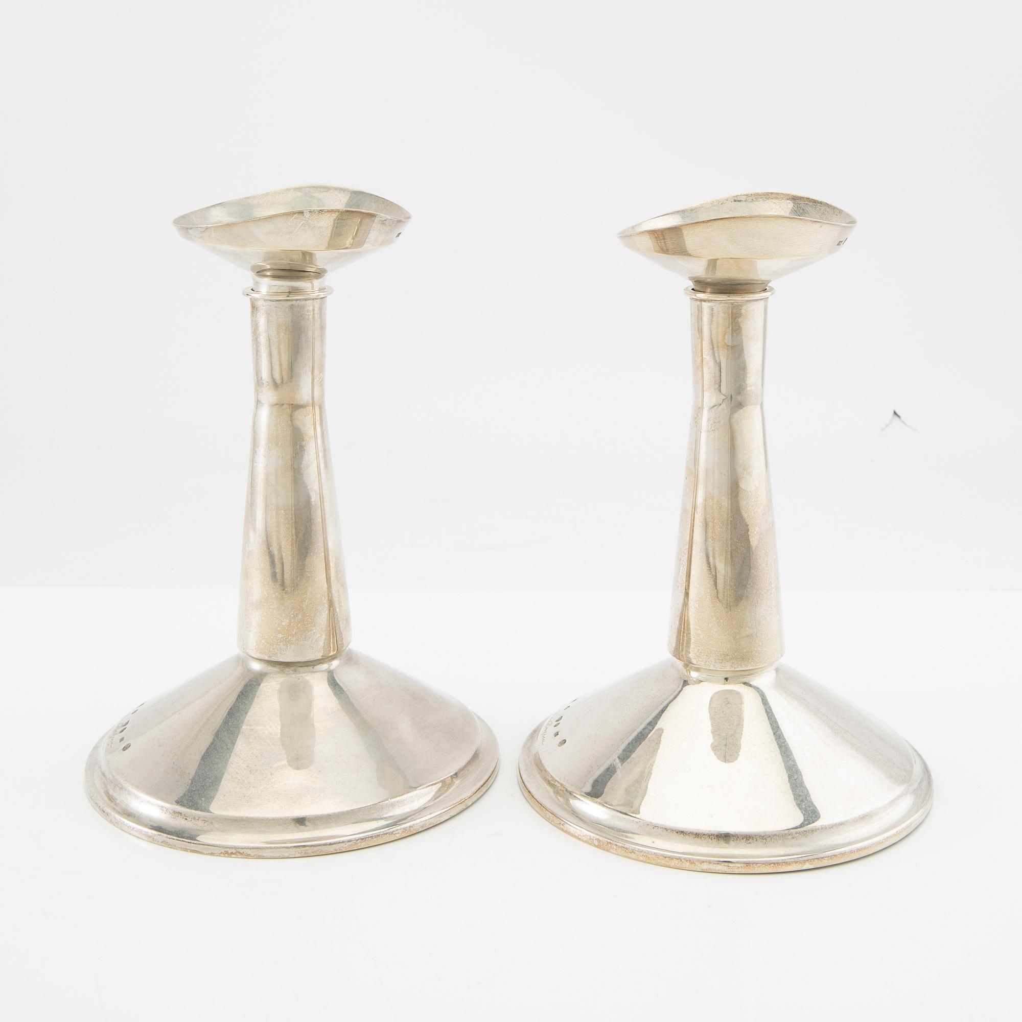 Bertil Berggren Askenström, ljusstakar ett par silver Stockholm 1972.