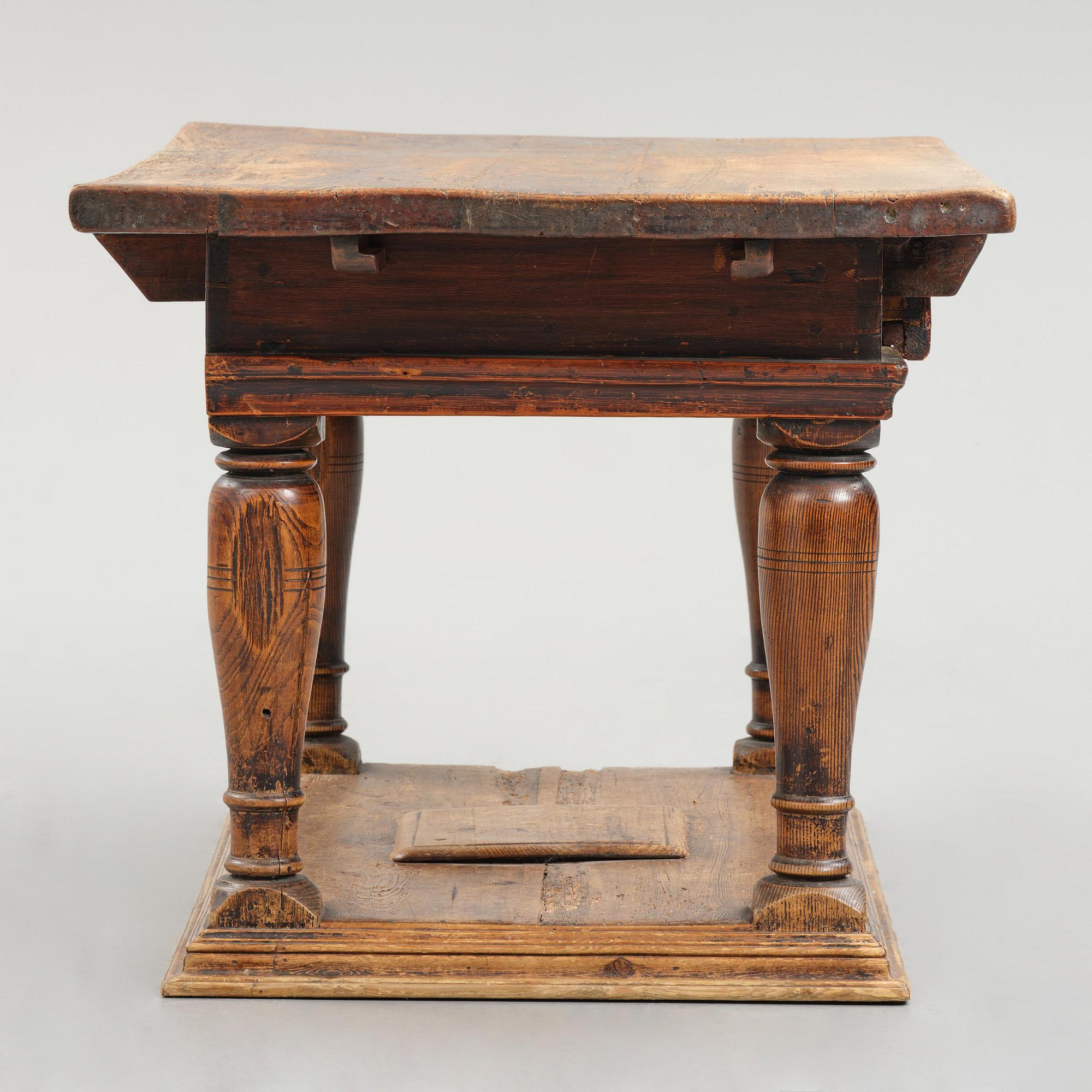 A Swedish baroque pine table, circa 1700.