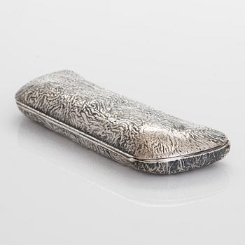 A silver cigar box and glasses case, Norway and Finland, first half and mid-20th century.