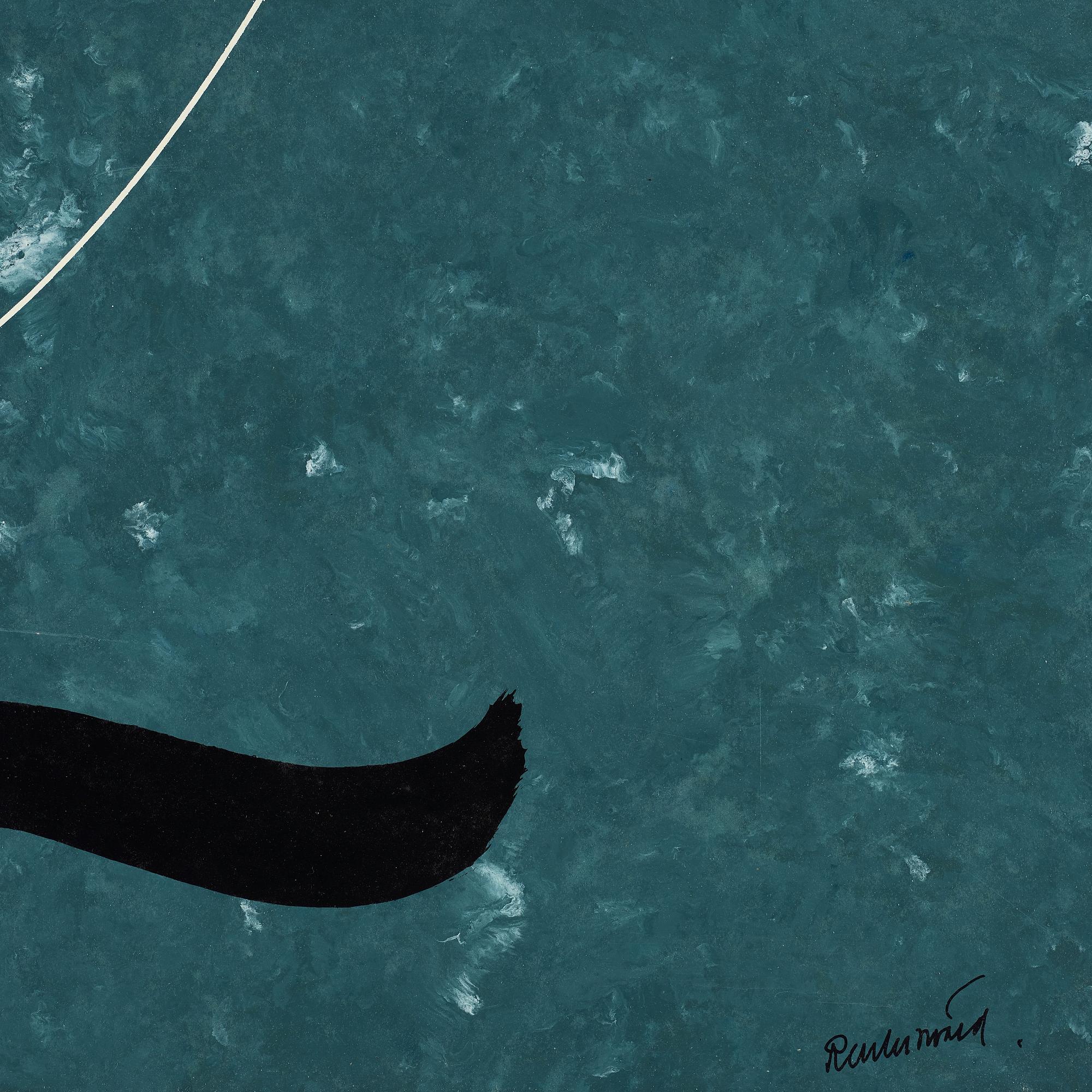 Carl Fredrik Reuterswärd, lackvarell på papper lagt på duk, signerad Reuterswärd.