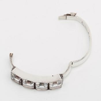 Wiwen Nilsson, armband, Lund 1939, sterling med bergkristall.