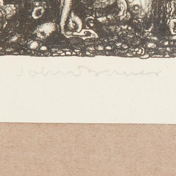 JOHN BAUER, litografi, 1915, signerad JB i trycket, numrerad 9 samt signerad John Bauer med blyerts.