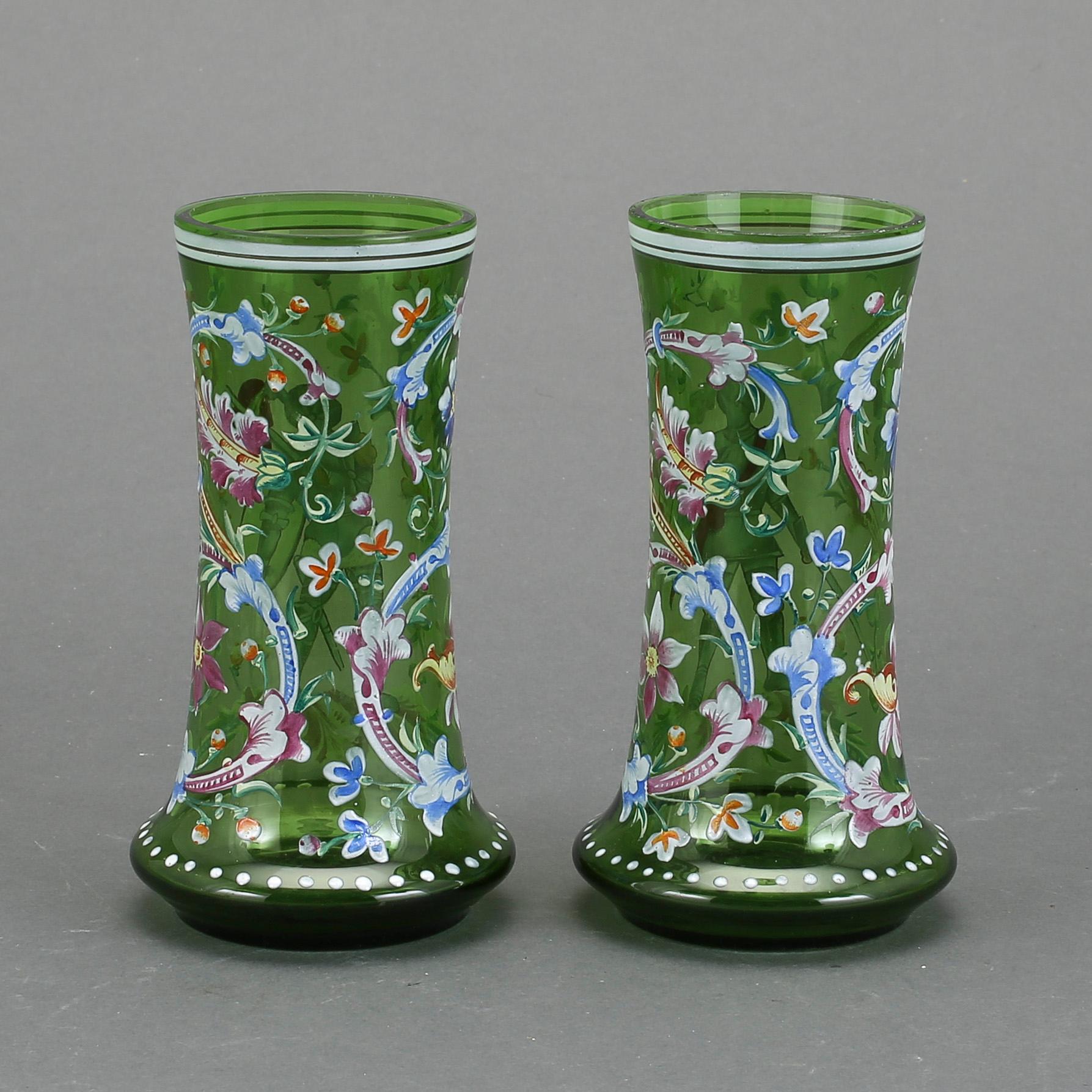 VASER, ett par, glas. 1800-talets andra del, sannolikt Tyskland.