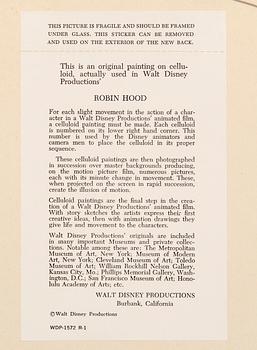 Filmcell från filmen "Robin Hood", Walt Disney.