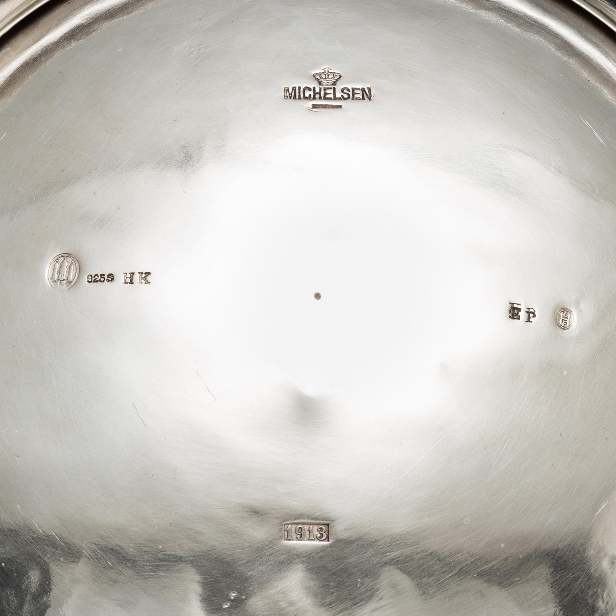 A MICHELSEN, a sterling silver bowl, Denmark,  Copenhagen, 1913, 738 gram.'.