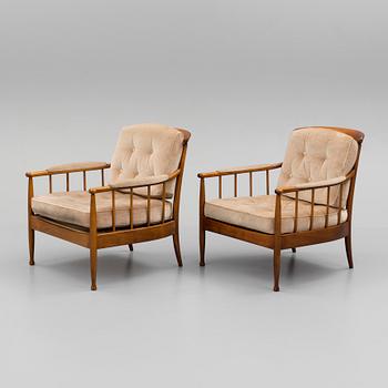 A pair of 'Skrindan' easy chairs by Kerstin Hörlin-Holmquist, Ope, second half of the 20th century,