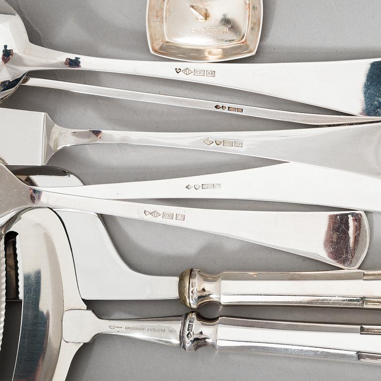 A 119-piece Tillander silver cutlery set, 'Käpy' (Cone), Helsinki 1973-1980. Design: Vilho Ellenberg, 1920s.