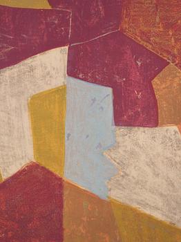 Serge Poliakoff, "Composition carmin, brune, jaune et grise".